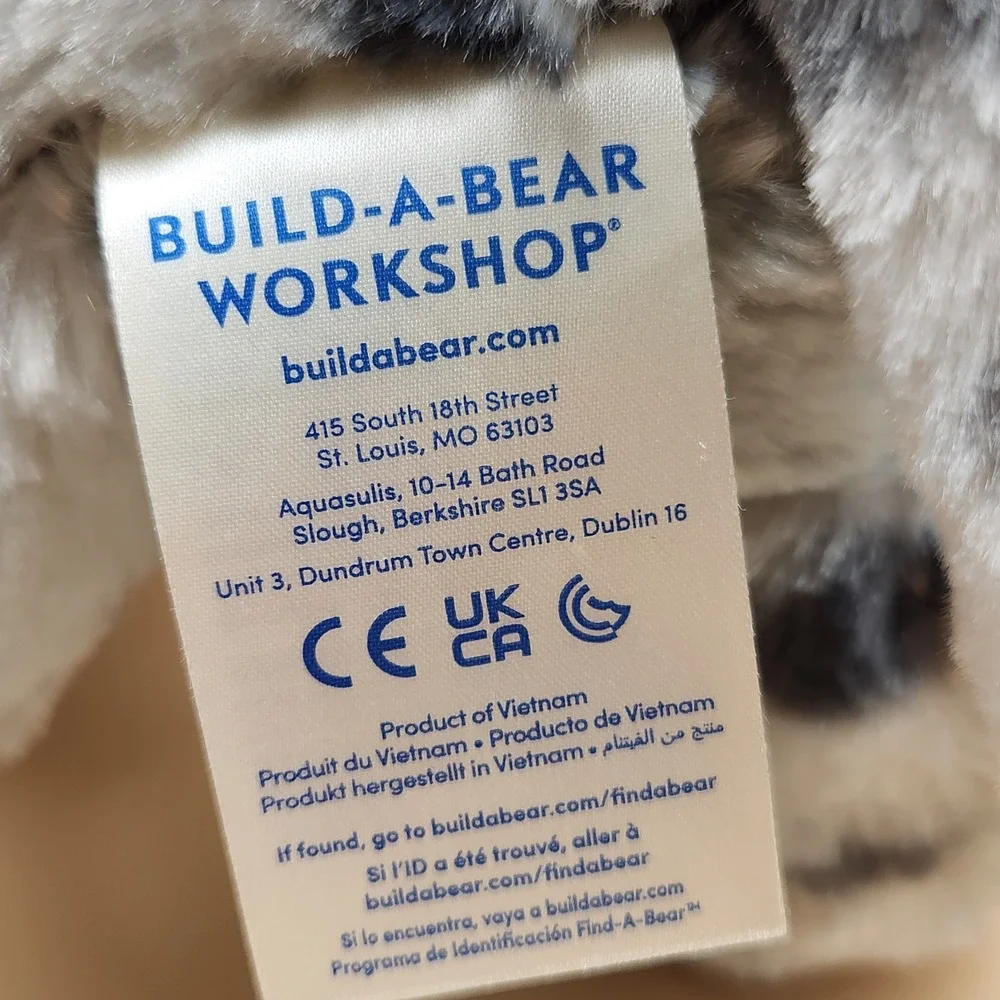 Build a Bear BAB Promise Pets Spotted Gray Cat Plush Stuffed Animal Green Eyes